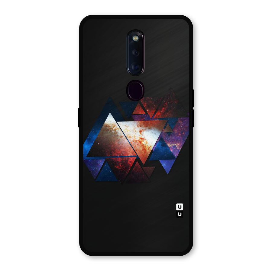 Fire Galaxy Triangles Metal Back Case for Oppo F11 Pro