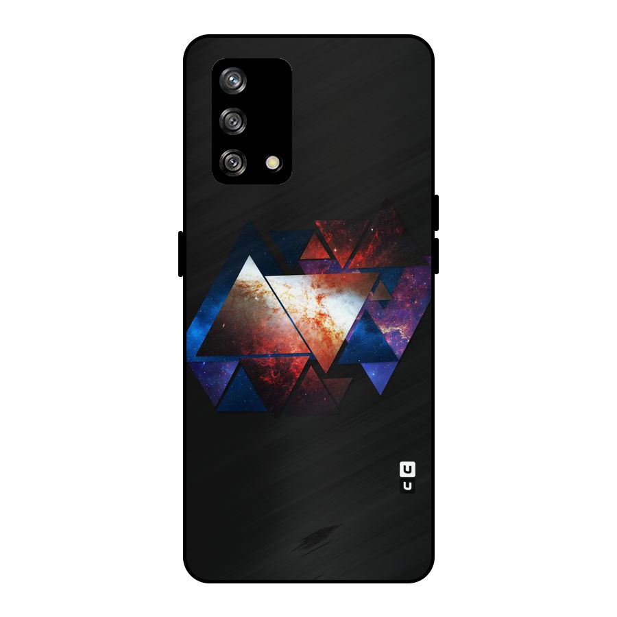 Fire Galaxy Triangles Metal Back Case for Oppo F19