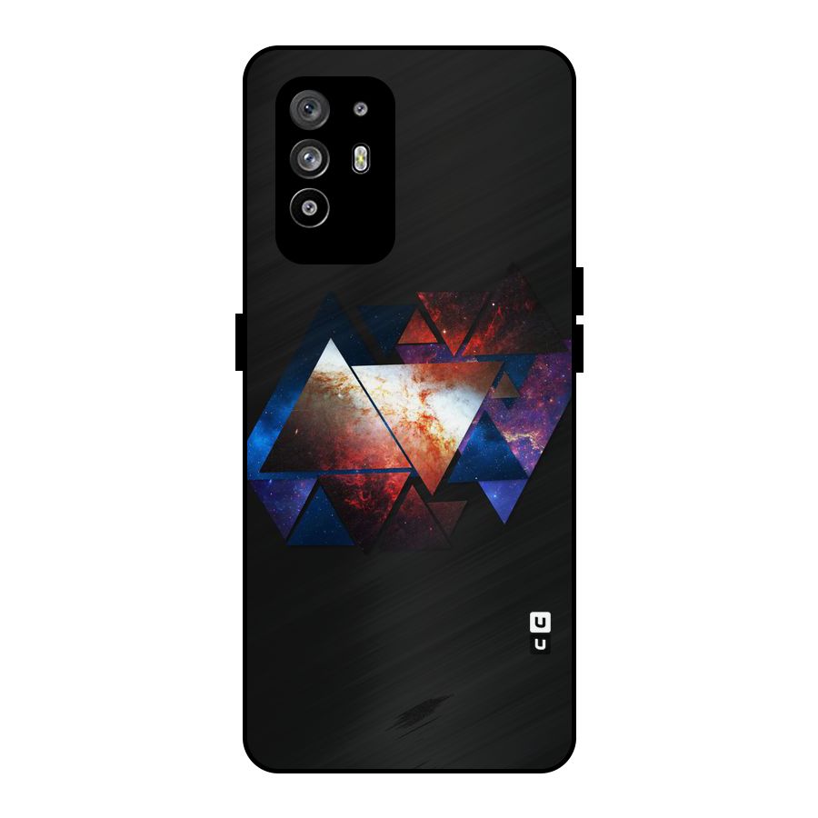 Fire Galaxy Triangles Metal Back Case for Oppo F19 Pro Plus 5G