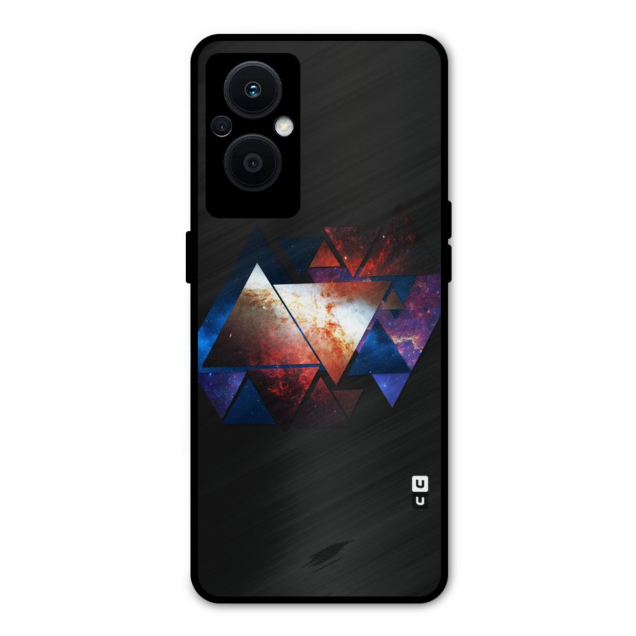 Fire Galaxy Triangles Metal Back Case for Oppo F21 Pro 5G