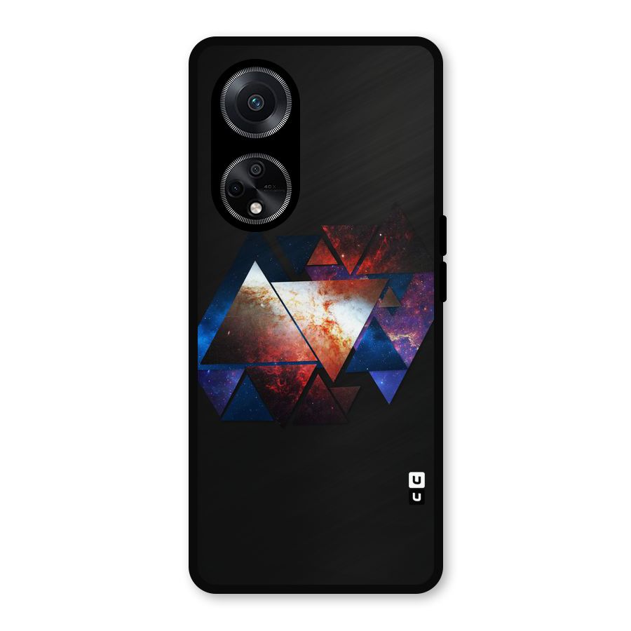 Fire Galaxy Triangles Metal Back Case for Oppo F23