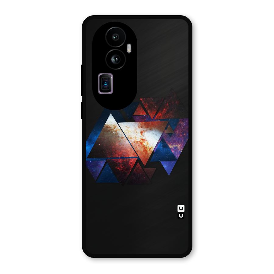 Fire Galaxy Triangles Metal Back Case for Oppo Reno10 Pro Plus