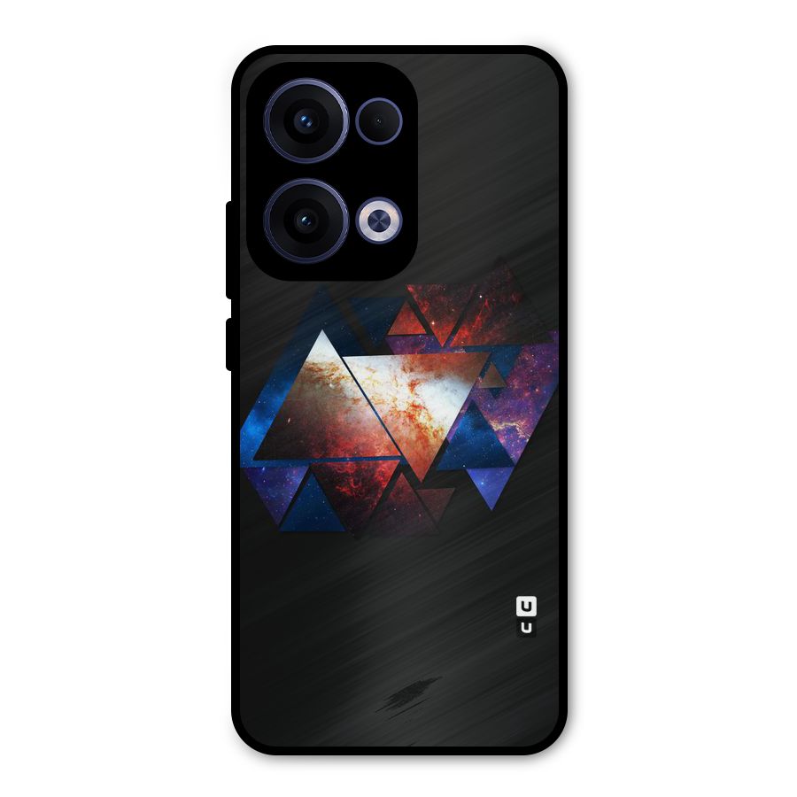 Fire Galaxy Triangles Metal Back Case for Oppo Reno13
