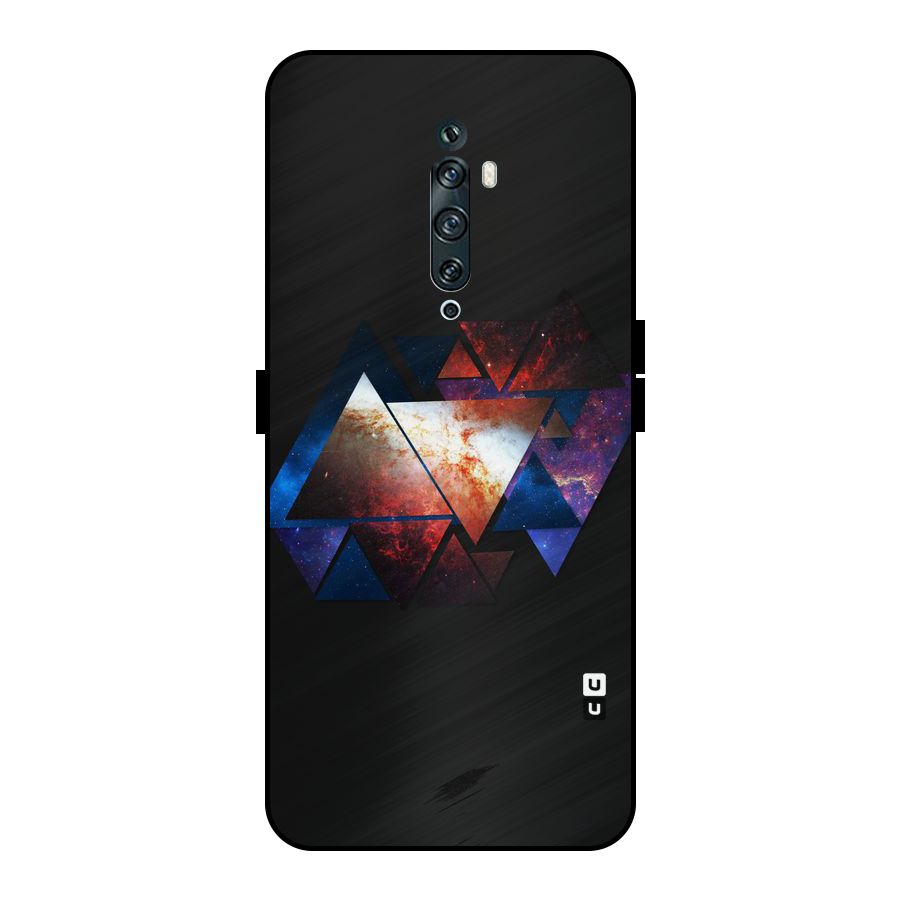Fire Galaxy Triangles Metal Back Case for Oppo Reno2 F