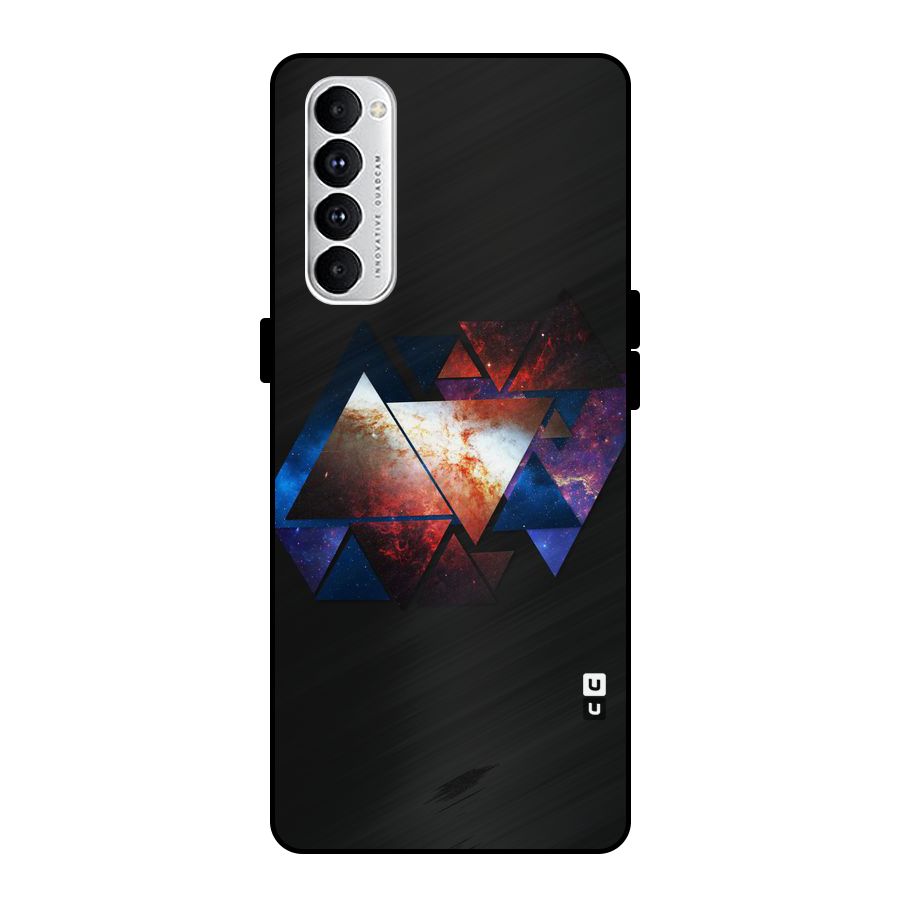 Fire Galaxy Triangles Metal Back Case for Oppo Reno4 Pro