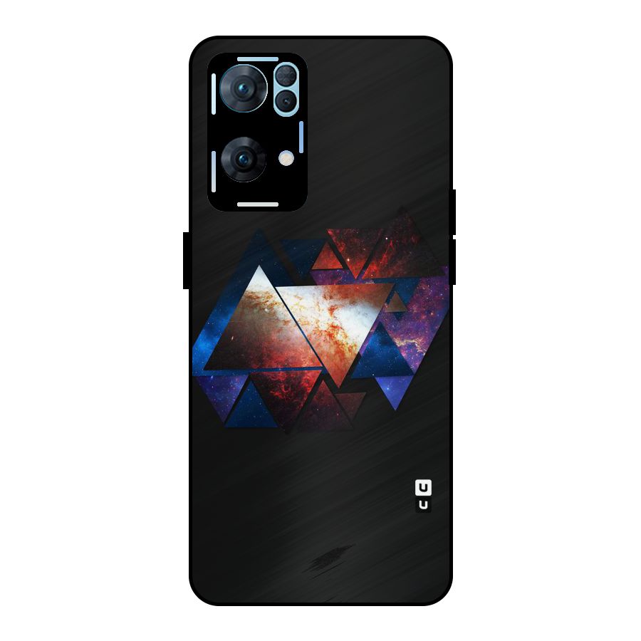 Fire Galaxy Triangles Metal Back Case for Oppo Reno7 Pro 5G