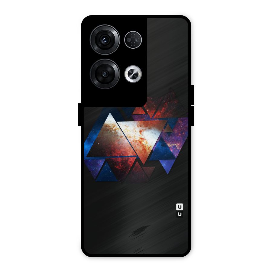 Fire Galaxy Triangles Metal Back Case for Oppo Reno8 Pro 5G