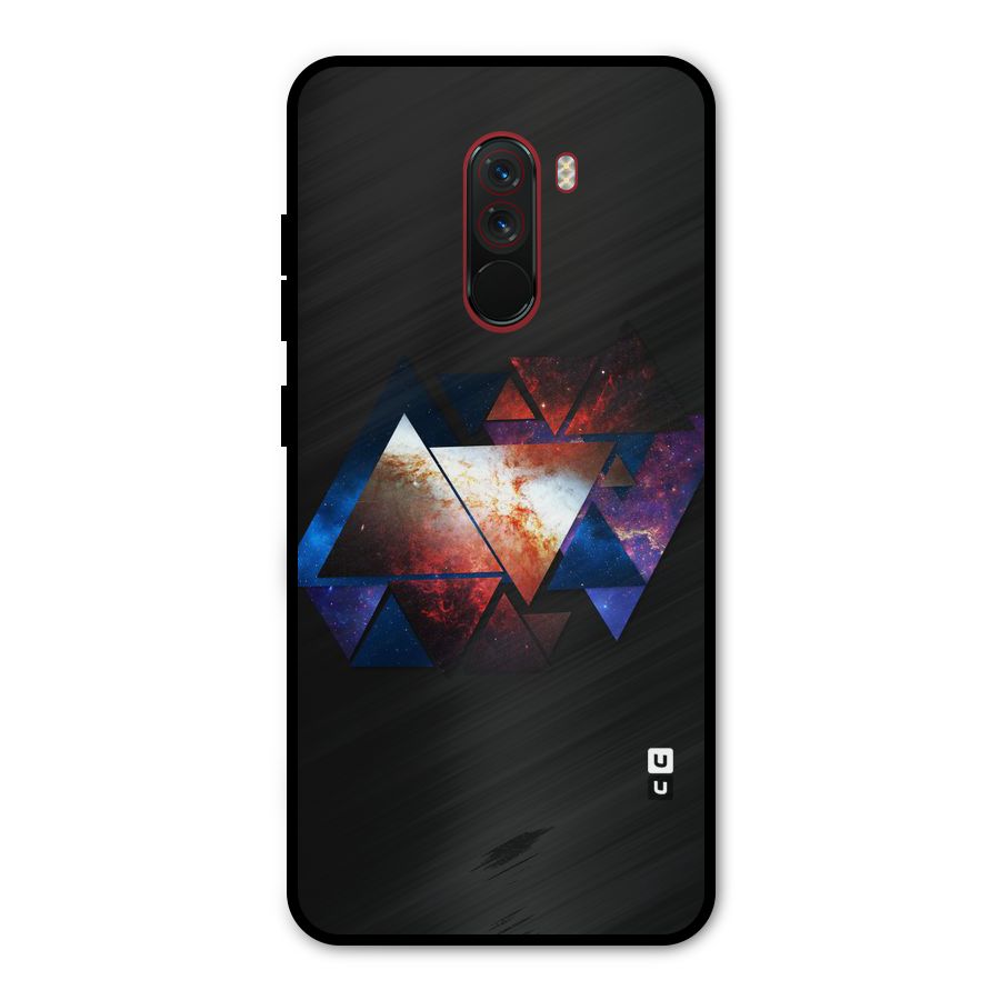 Fire Galaxy Triangles Metal Back Case for Poco F1