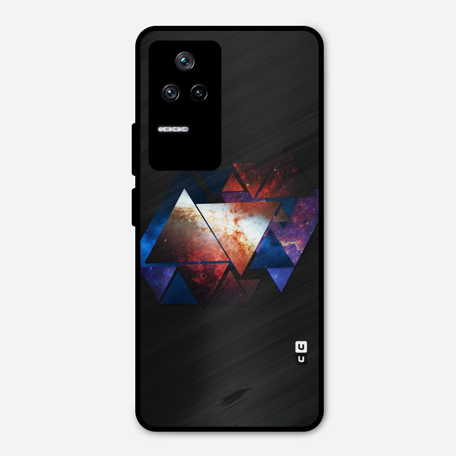 Fire Galaxy Triangles Metal Back Case for Poco F4 5G