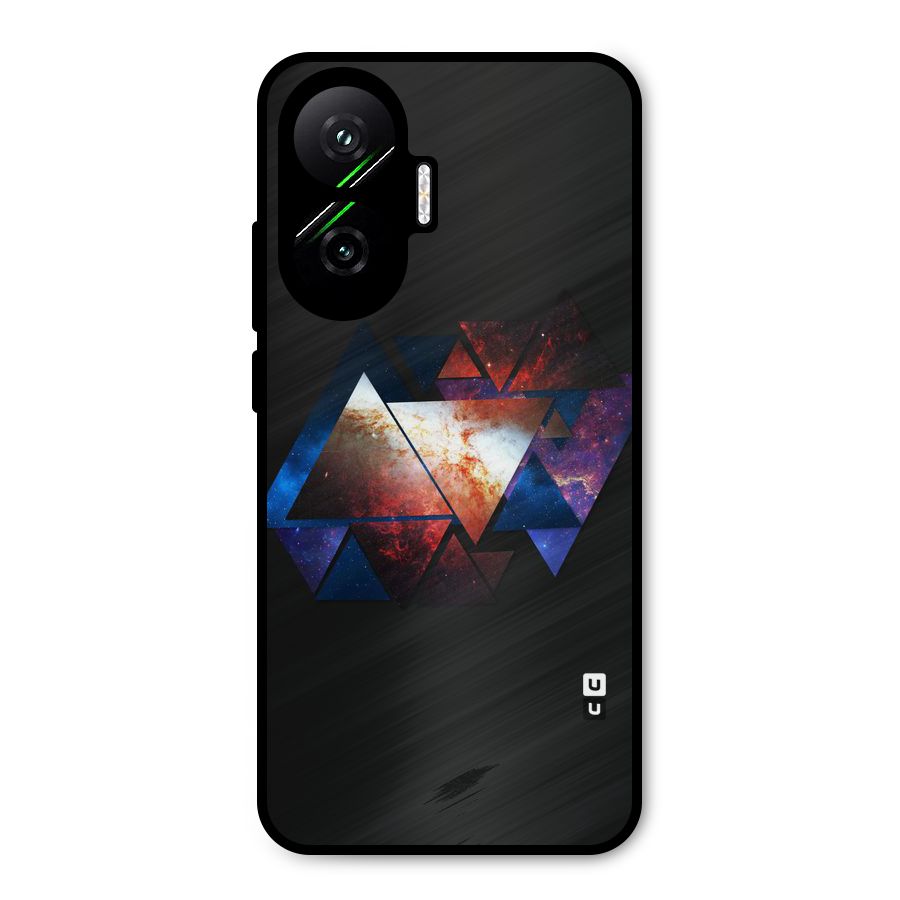 Fire Galaxy Triangles Metal Back Case for Poco F7