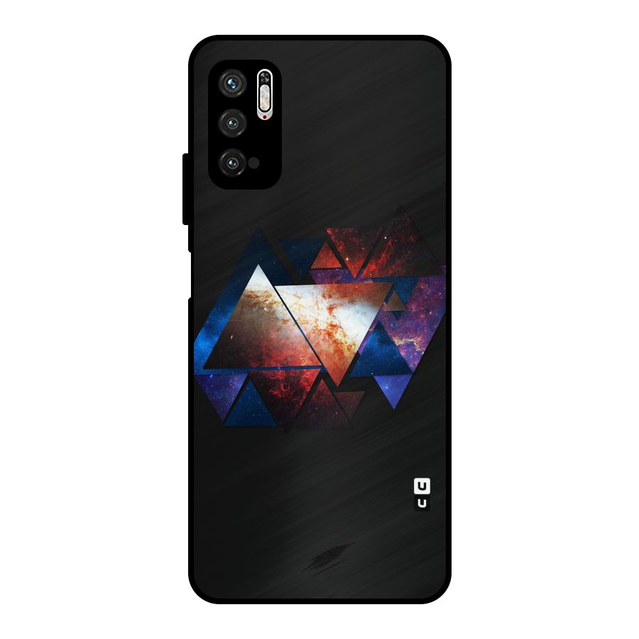 Fire Galaxy Triangles Metal Back Case for Poco M3 Pro 5G