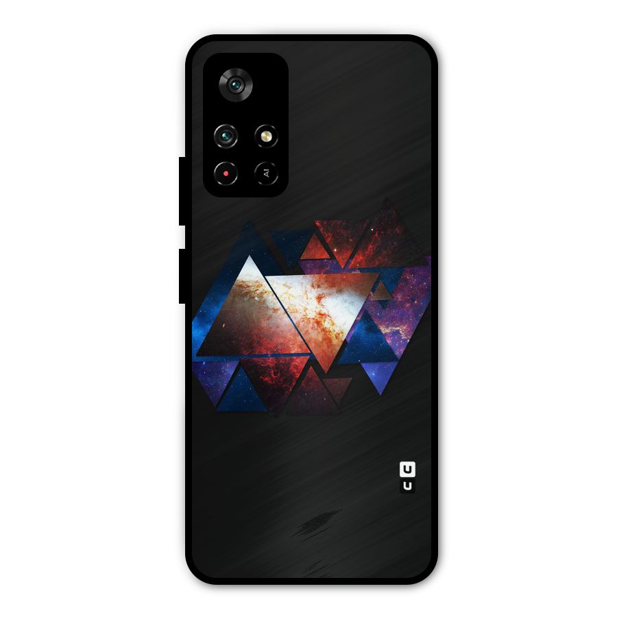 Fire Galaxy Triangles Metal Back Case for Poco M4 Pro 5G