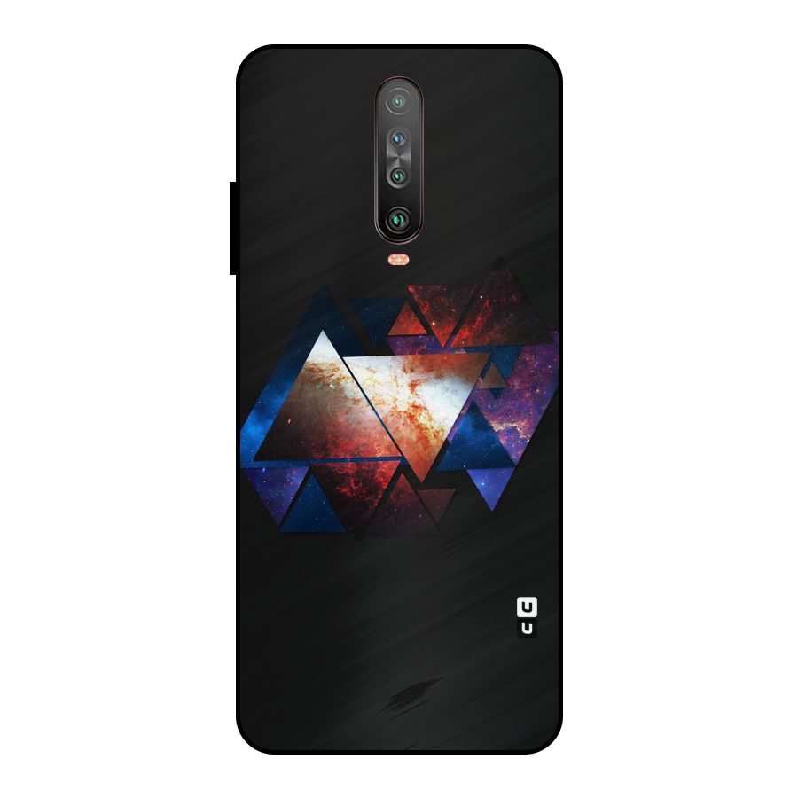 Fire Galaxy Triangles Metal Back Case for Poco X2