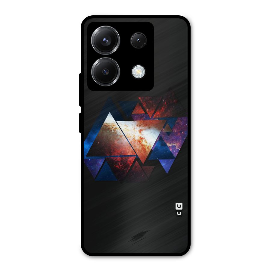 Fire Galaxy Triangles Metal Back Case for Poco X6