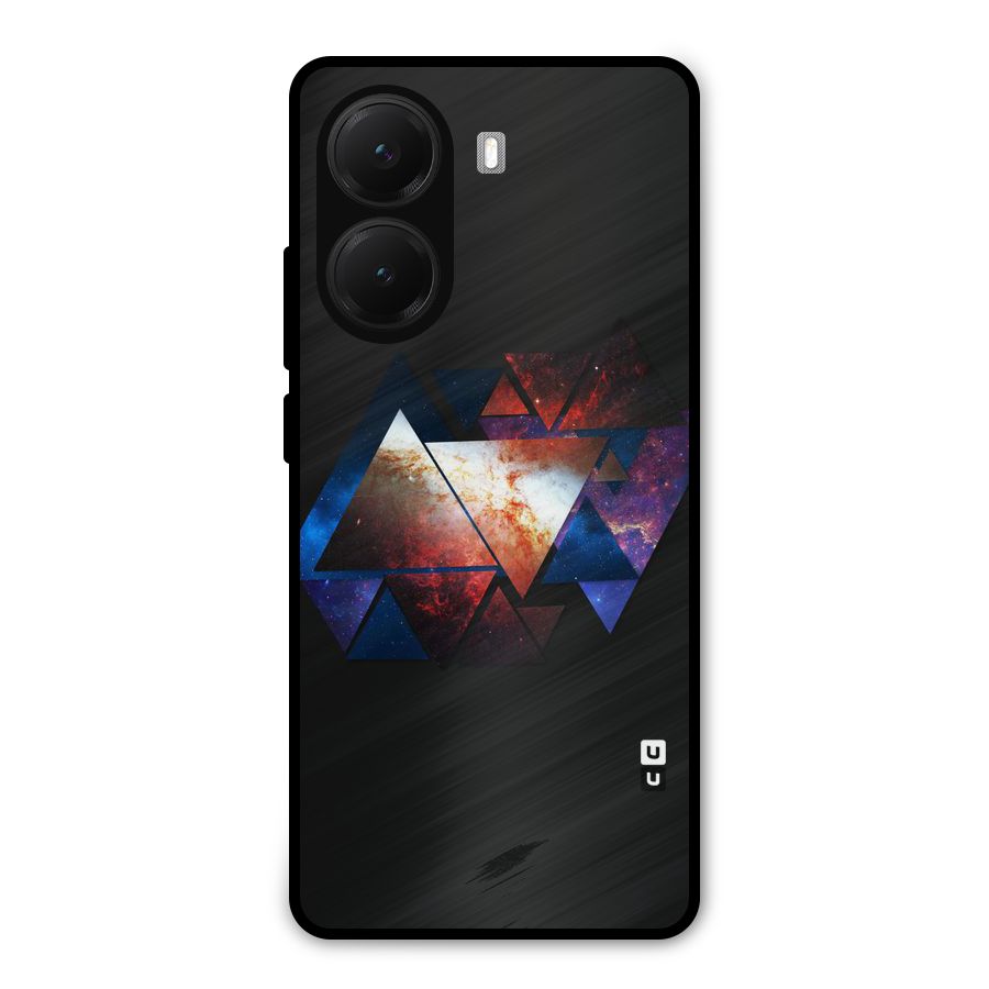 Fire Galaxy Triangles Metal Back Case for Poco X7 Pro