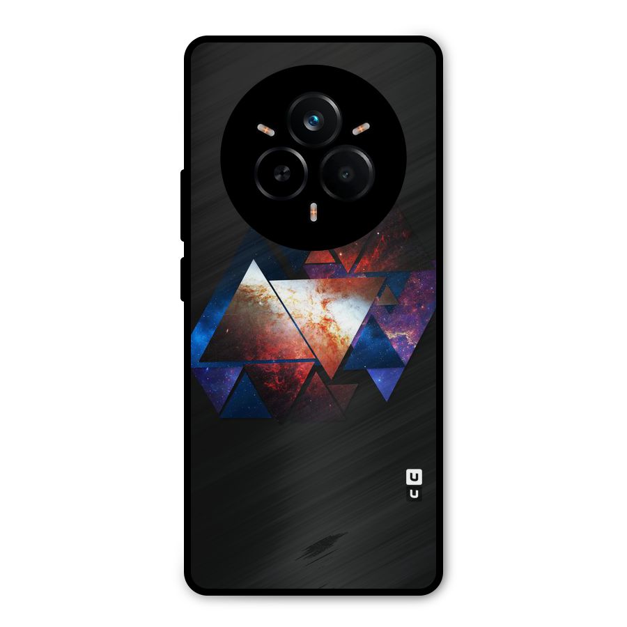 Fire Galaxy Triangles Metal Back Case for Realme 14 Pro Plus