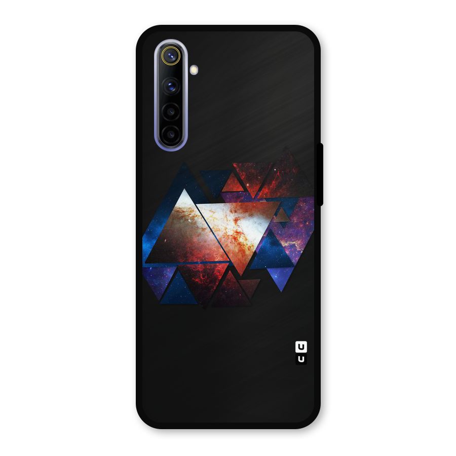 Fire Galaxy Triangles Metal Back Case for Realme 6