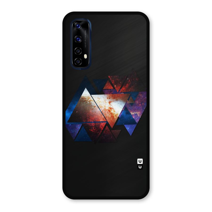 Fire Galaxy Triangles Metal Back Case for Realme 7