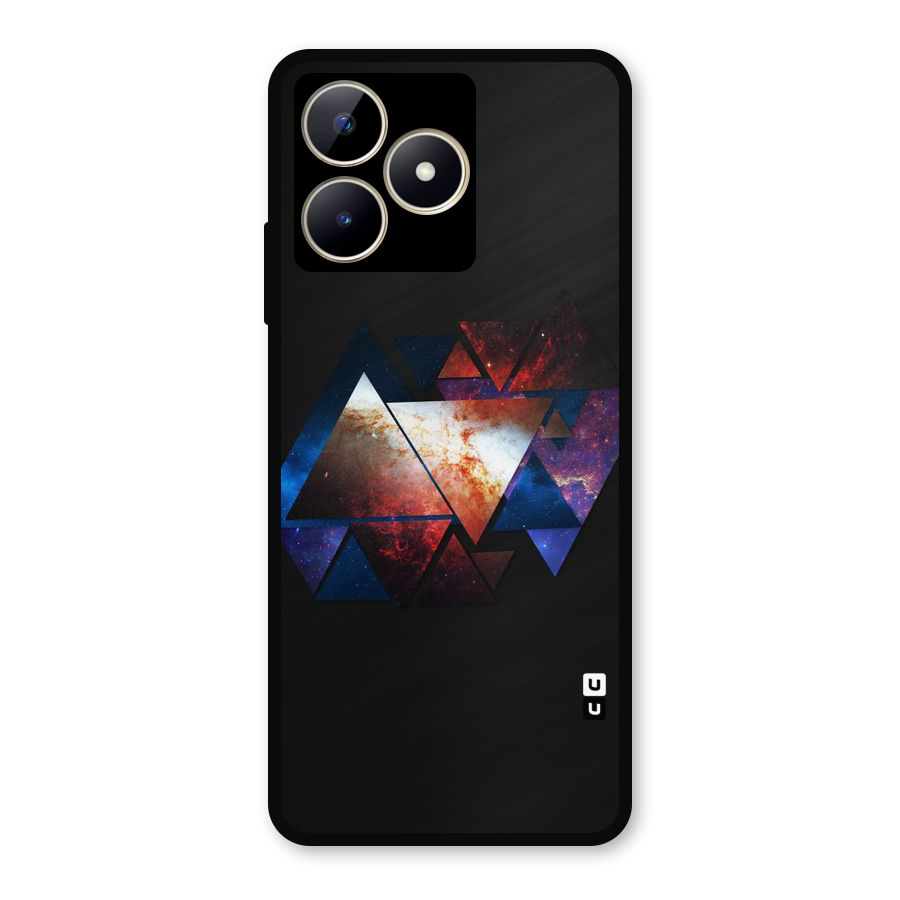 Fire Galaxy Triangles Metal Back Case for Realme C53