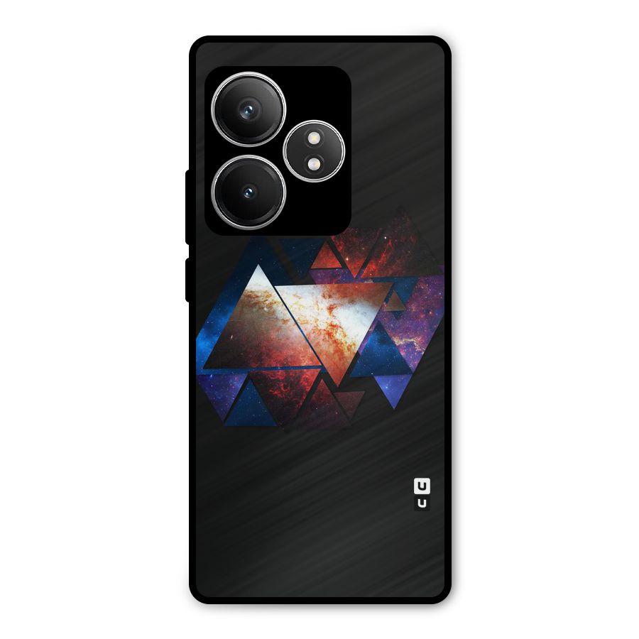 Fire Galaxy Triangles Metal Back Case for Realme GT 6T