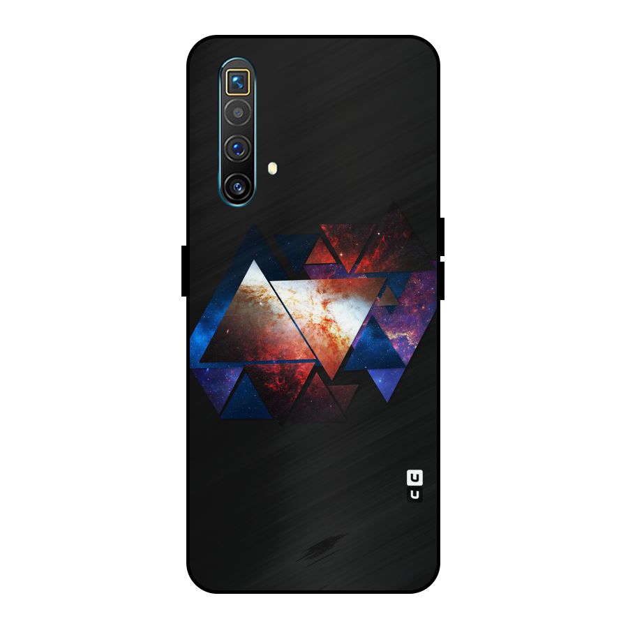 Fire Galaxy Triangles Metal Back Case for Realme X3