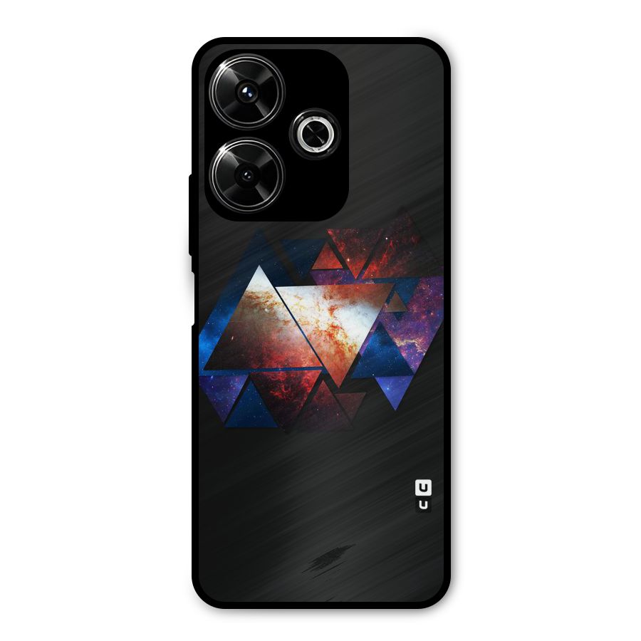 Fire Galaxy Triangles Metal Back Case for Redmi 13 5G