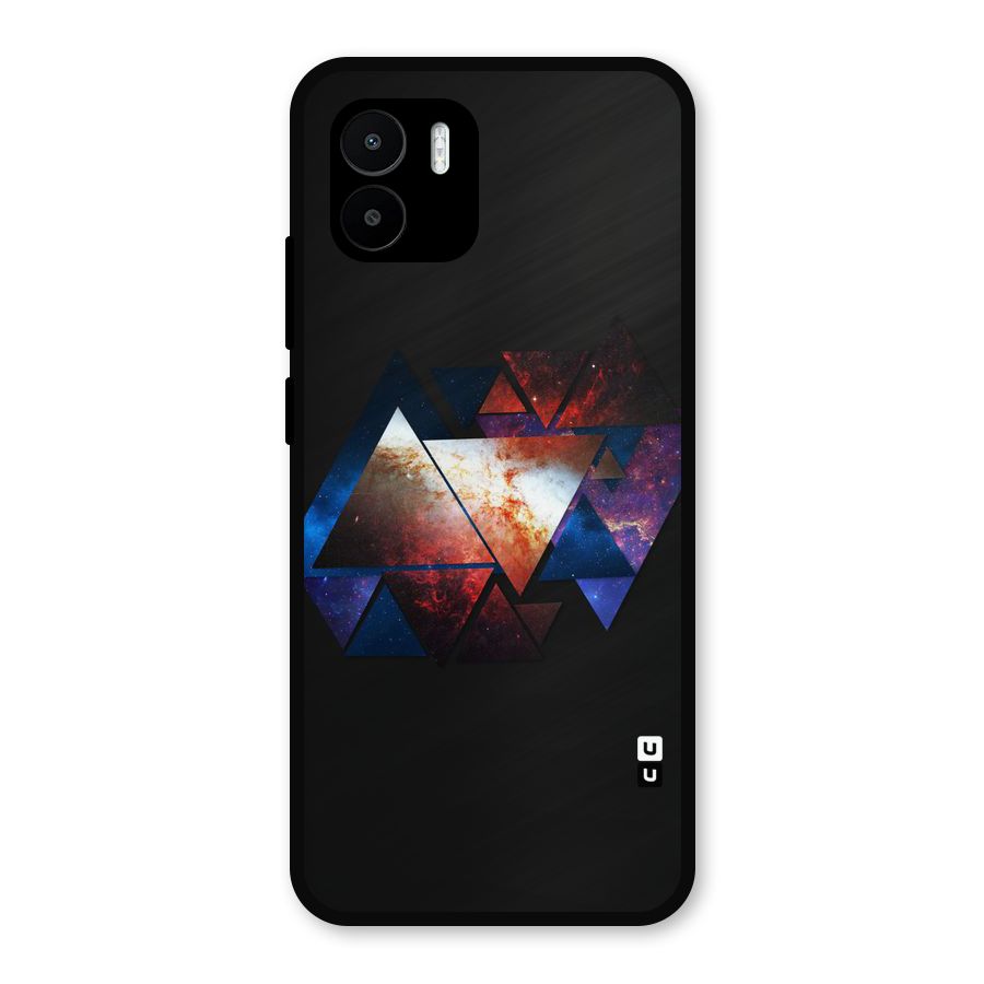 Fire Galaxy Triangles Metal Back Case for Redmi A2