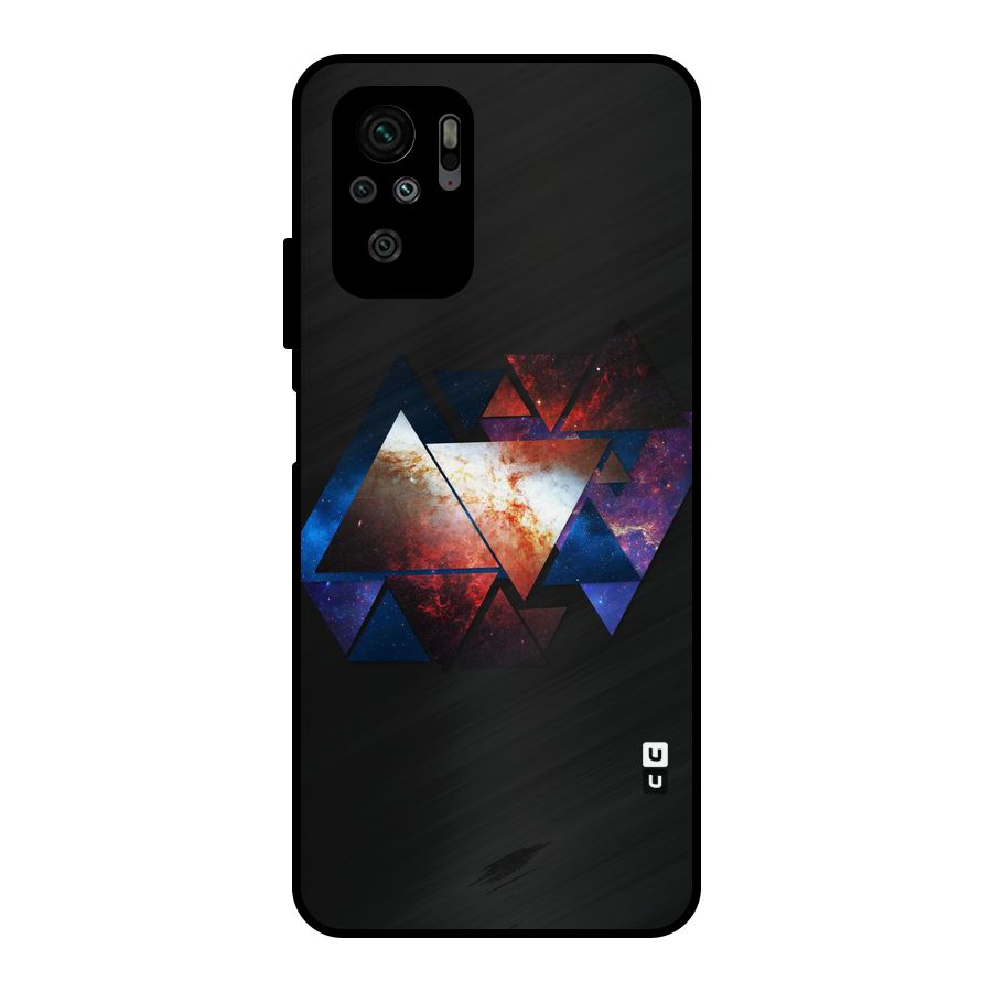 Fire Galaxy Triangles Metal Back Case for Redmi Note 10S