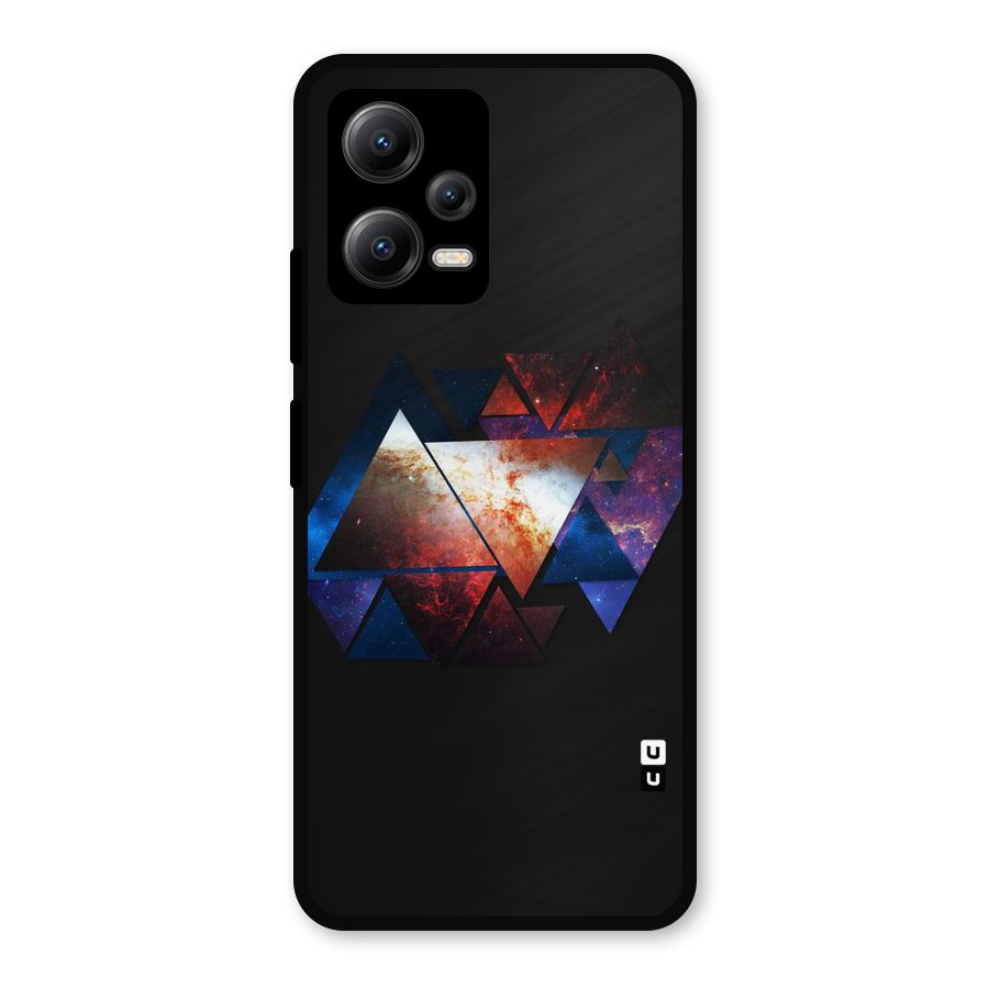Fire Galaxy Triangles Metal Back Case for Redmi Note 12 5G