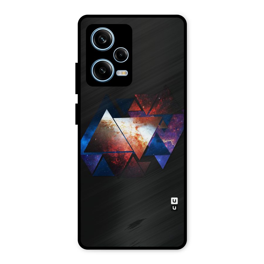 Fire Galaxy Triangles Metal Back Case for Redmi Note 12 Pro