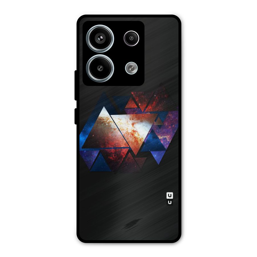 Fire Galaxy Triangles Metal Back Case for Redmi Note 13 Pro 5G