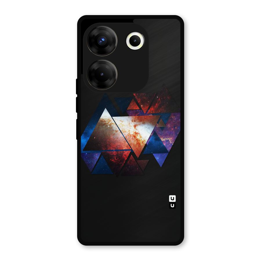Fire Galaxy Triangles Metal Back Case for Tecno Camon 20