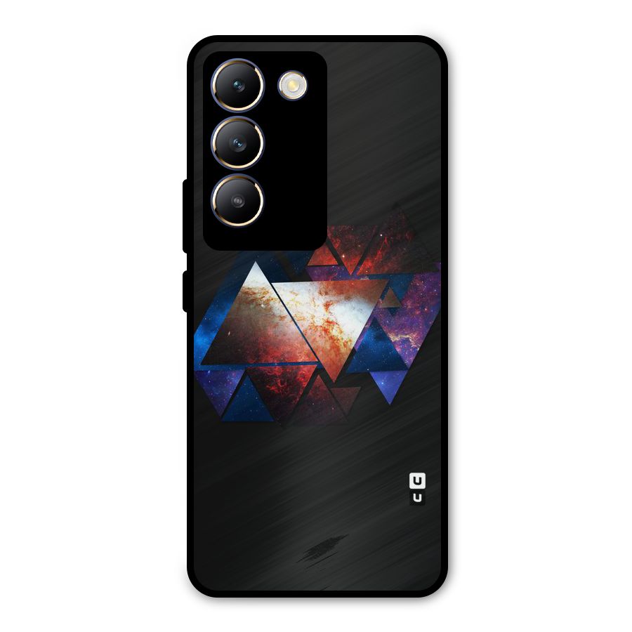 Fire Galaxy Triangles Metal Back Case for Vivo T3 5G
