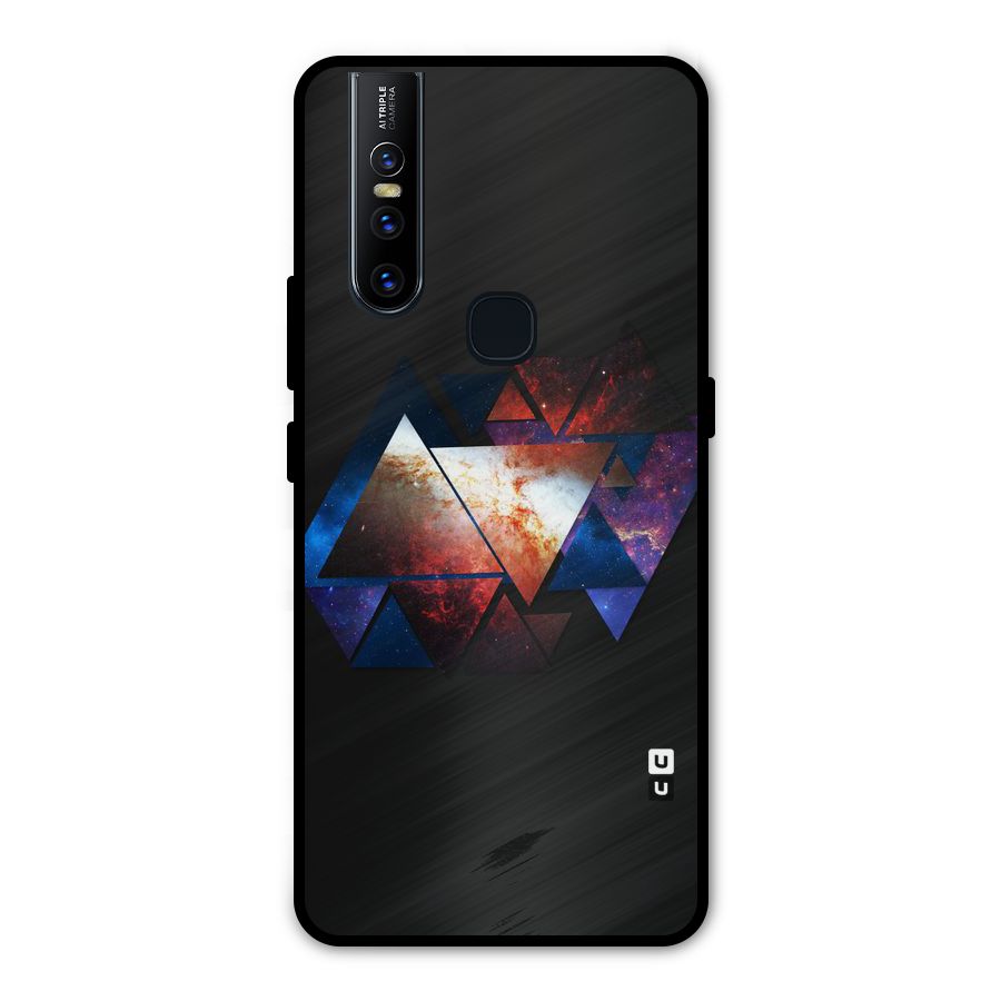 Fire Galaxy Triangles Metal Back Case for Vivo V15