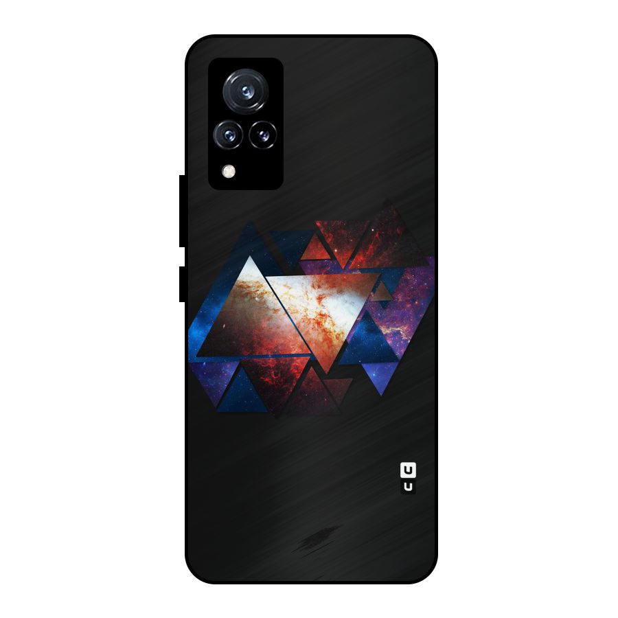 Fire Galaxy Triangles Metal Back Case for Vivo V21 5G