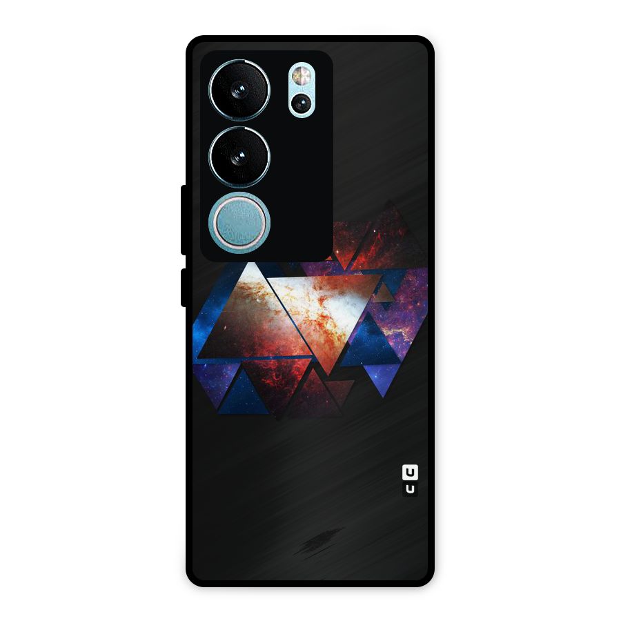 Fire Galaxy Triangles Metal Back Case for Vivo V29