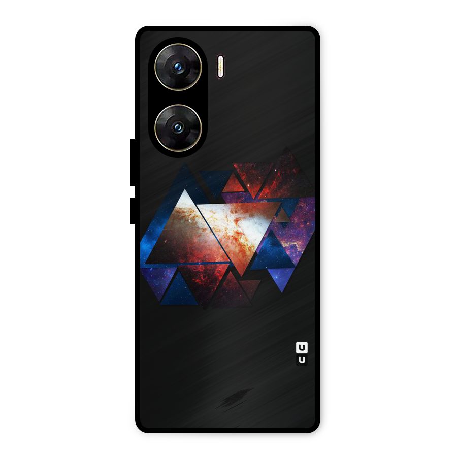 Fire Galaxy Triangles Metal Back Case for Vivo V29e