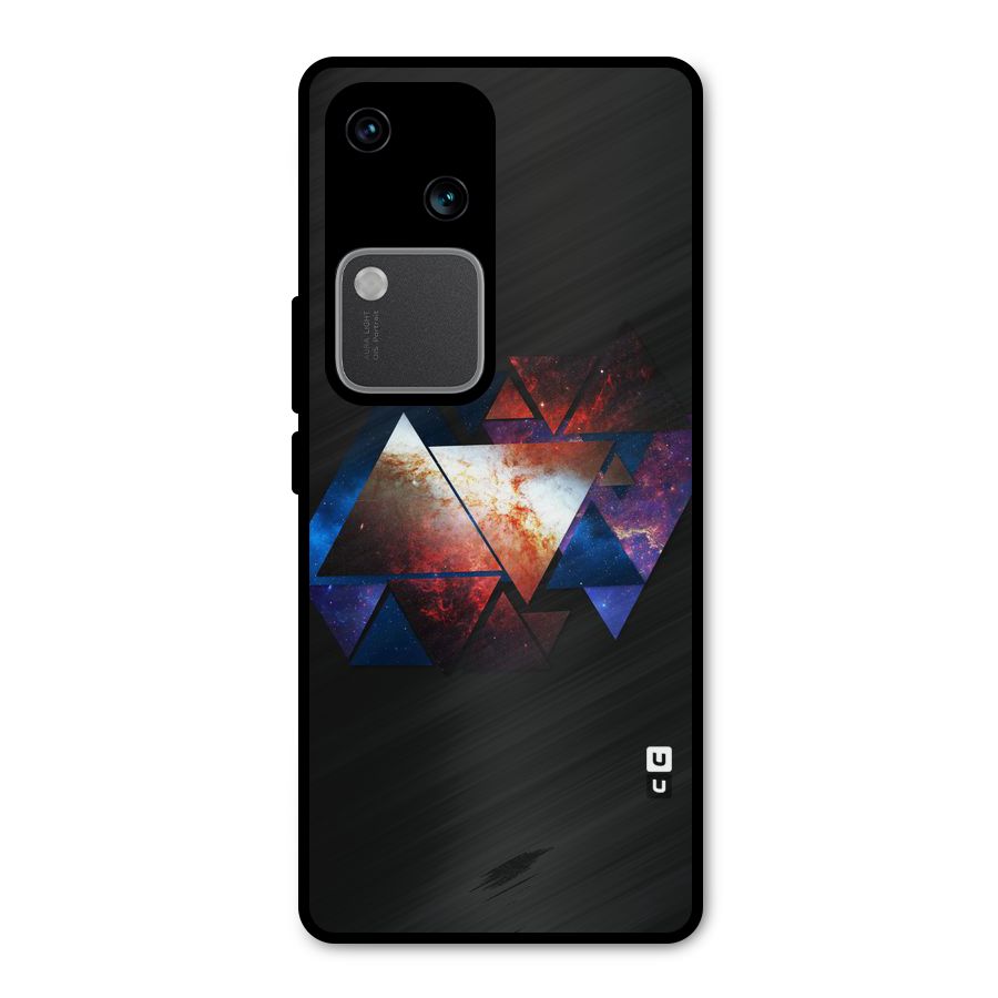 Fire Galaxy Triangles Metal Back Case for Vivo V30