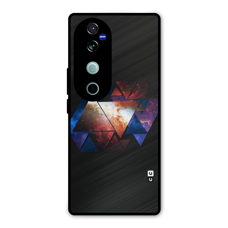 Fire Galaxy Triangles Metal Back Case for Vivo V40 Pro