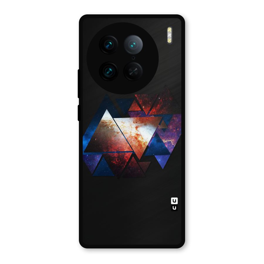 Fire Galaxy Triangles Metal Back Case for Vivo X90 Pro