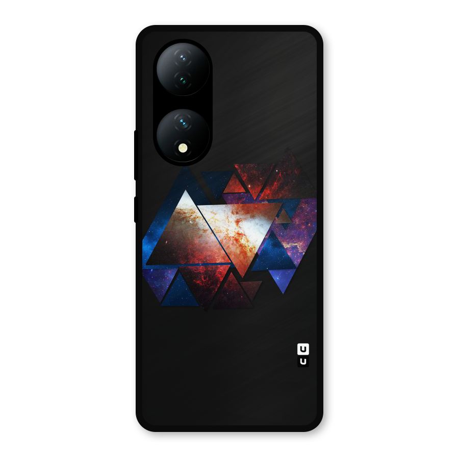 Fire Galaxy Triangles Metal Back Case for Vivo Y100a