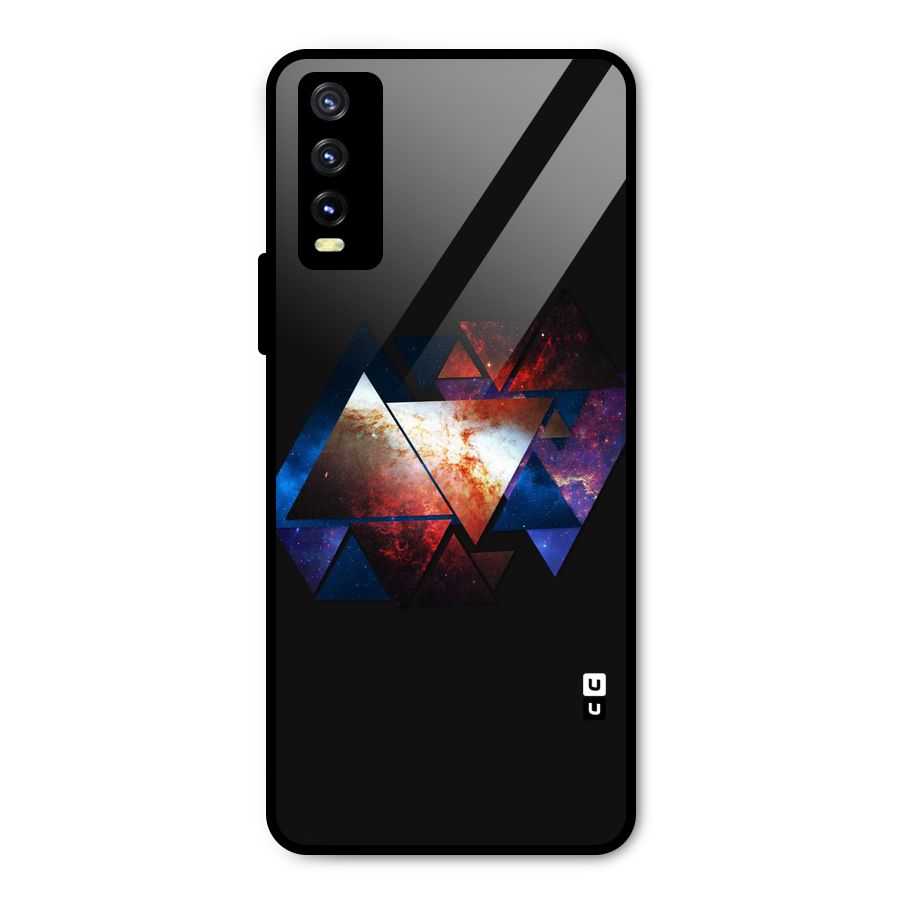 Fire Galaxy Triangles Metal Back Case for Vivo Y20g