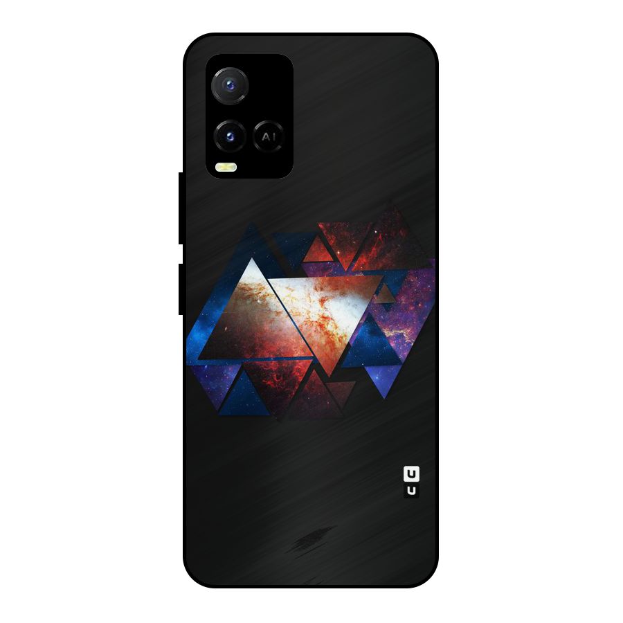 Fire Galaxy Triangles Metal Back Case for Vivo Y21