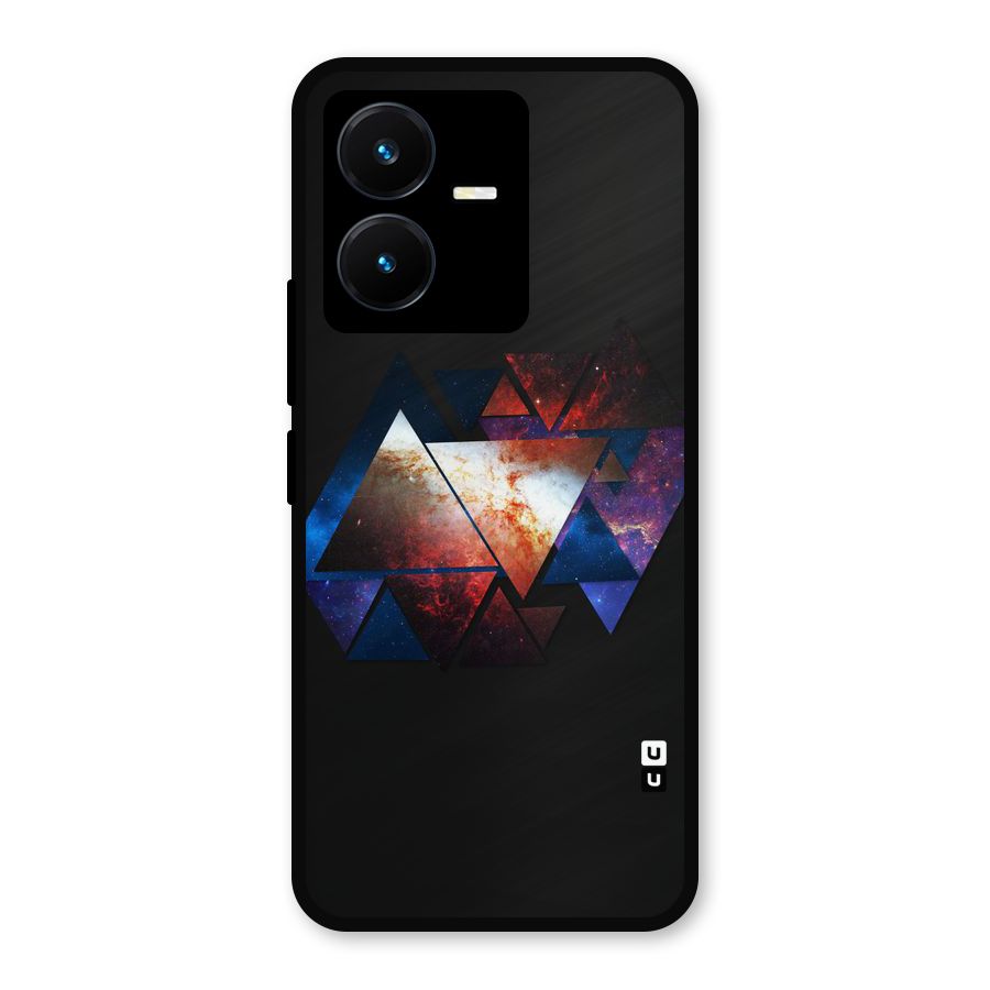 Fire Galaxy Triangles Metal Back Case for Vivo Y22