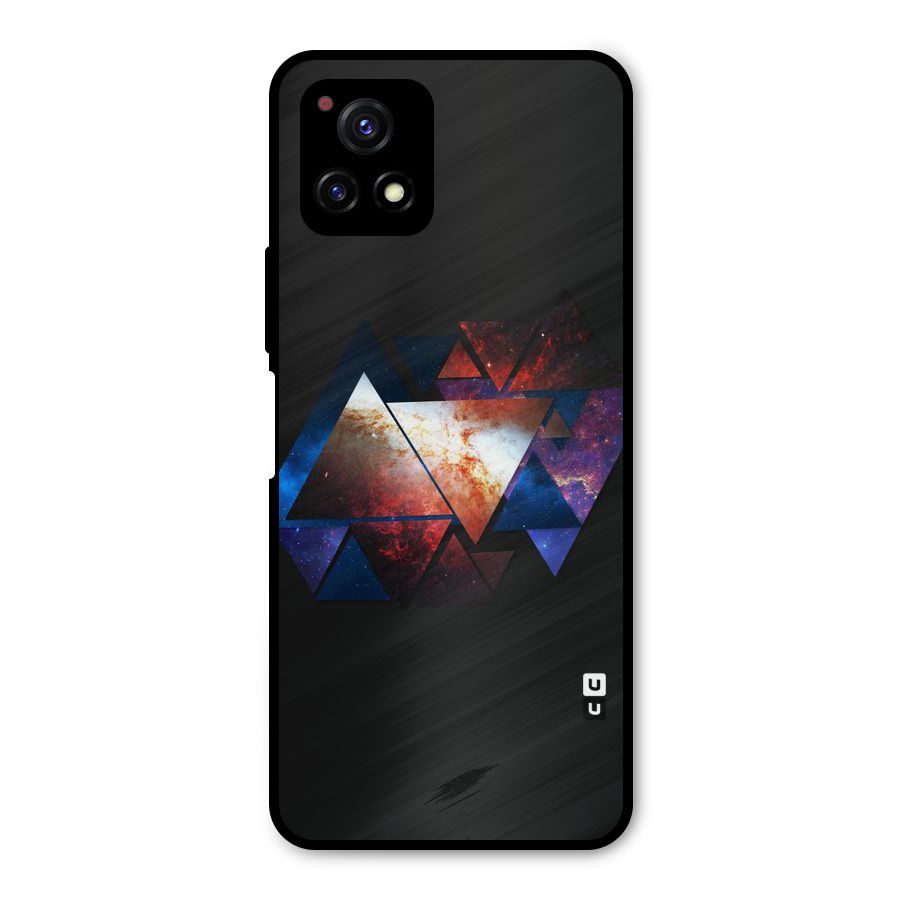 Fire Galaxy Triangles Metal Back Case for Vivo Y72 5G