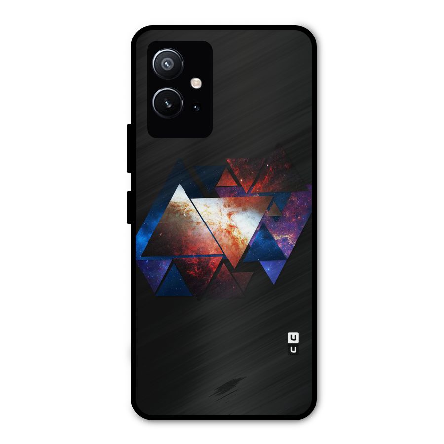 Fire Galaxy Triangles Metal Back Case for Vivo Y75 5G