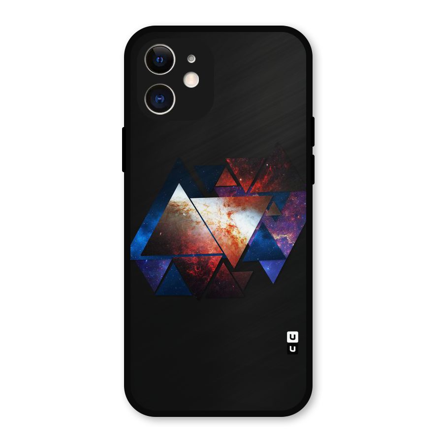 Fire Galaxy Triangles Metal Back Case for iPhone 12