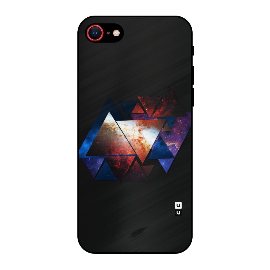 Fire Galaxy Triangles Metal Back Case for iPhone SE 2022
