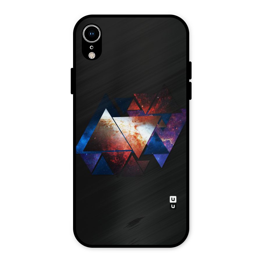 Fire Galaxy Triangles Metal Back Case for iPhone XR
