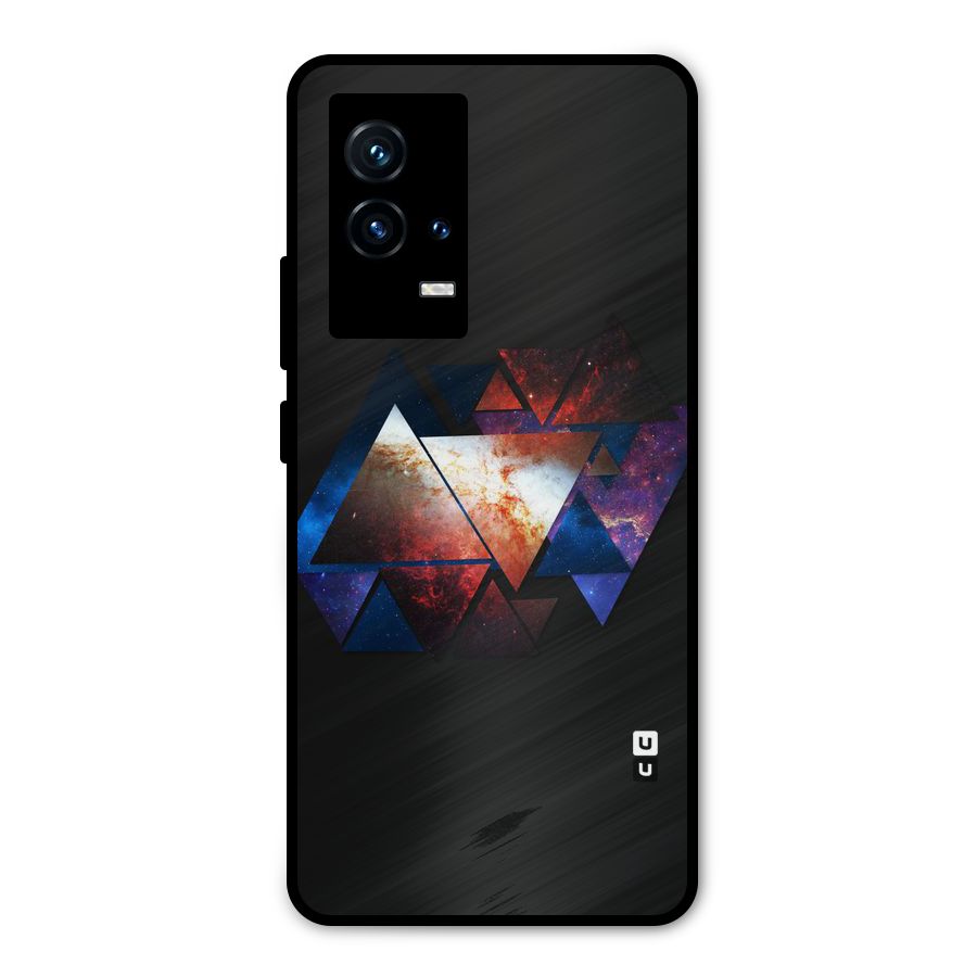 Fire Galaxy Triangles Metal Back Case for iQOO 9 5G